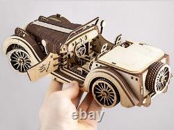 Roadster Model Classic Car 3D Wood Puzzle DIY Mechanical Toy Assembly Gears Kit