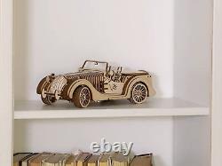 Roadster Model Classic Car 3D Wood Puzzle DIY Mechanical Toy Assembly Gears Kit