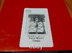 Scale Structures Ltd. #1145 Twin Water Tanks - Kit 4 x 2-3/4 (kit Form)