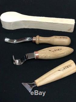 Set for spoon, bowl, kuksa wood carving Hand tools kit Wood carving tools STRYI