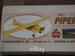Sig 1/4 Scale Piper J-3 Cub Balsa R/C Airplane Kit, 105 WS, NEW