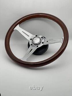 Steering Wheel Fits Mercedes R107 1978 1989 350mm Wood Chrome