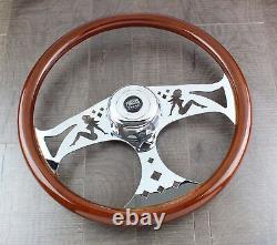 Steering Wheel & Hub Kit 18 Chrome Bettie Dark Wood (Kenworth 1997 2001)