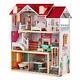 TOP BRIGHT Wooden Dolls House for Girls, Large Dollhouse Toy for Kids