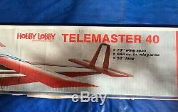 Telemaster 40, vintage balsa kit new in box never disturbed great trainer