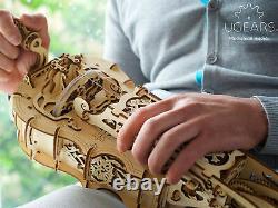 UGEARS HURDY-GURDY Musical Instrument Wooden Mechanical Puzzle model kit 70030