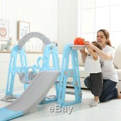 US Toddler Indoor/Outdoor playground Set Swing Slide Set & Backyard Baskets Kit