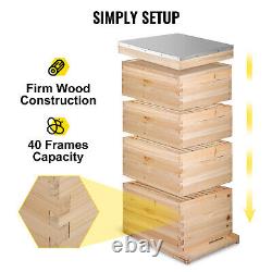 VEVOR 40 Frame Beehive Box Kit 20 Deep 20 Medium Langstroth Bee Hive Frames