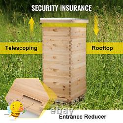 VEVOR Langstroth Bee Hive 10 Frame 5 Box Beehive Beekeeping Kit 1 Deep 4 Medium