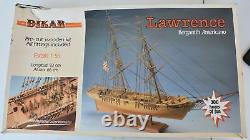 Vintage Dikar Lawrence American Brig Ship 155 Scale Wood Ship Model Kit New