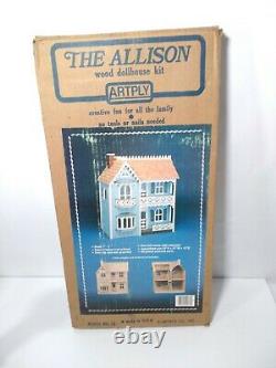 Vintage The Allison Wooden Dollhouse Kit By Artply No. 77 Wood Build USA New