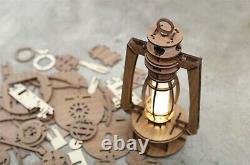 WOODSUM LED Retro Vintage DIY Wood Lamp-W /Self Assembly Kit Home Decor