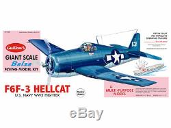 WWII F6F-3 Hellcat Balsa Wood Giant Scale Model Airplane Kit Guillow's GUI-1005