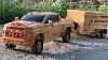 Wood Carving Chevrolet Silverado Uniqueness With Ability To Tow Large Container Woodworking Art