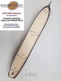 Wood Deck with Photo Etch by Scaledecks. Com corrects 1/96 CSS Alabama Revell kit