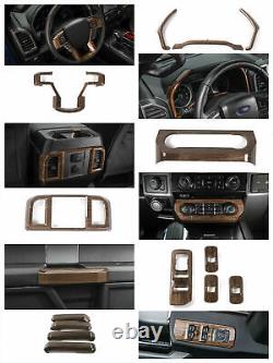 Wood Grain Full Set Interior Decoration Trim Cover Kits Fits 2015-2020 Ford F150
