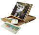 Wood Table Easel Acrylic Paint Set Art Supplies Artist Painting Portable Kit New
