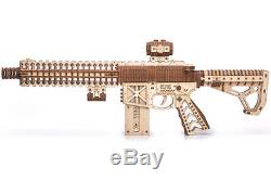 Wood Trick Assault Gun AR-T Rifle Mechanical Wooden 3D Puzzle Model DIY Kit Gift