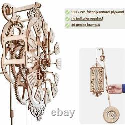 Wood Trick Pendulum Wall Clock Kit 3D DIY Wall Clock Mechanical Model