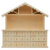 Wooden Advent Calendar 15x14 inch, DIY Preassembled, Empty Drawers Woodpeckers